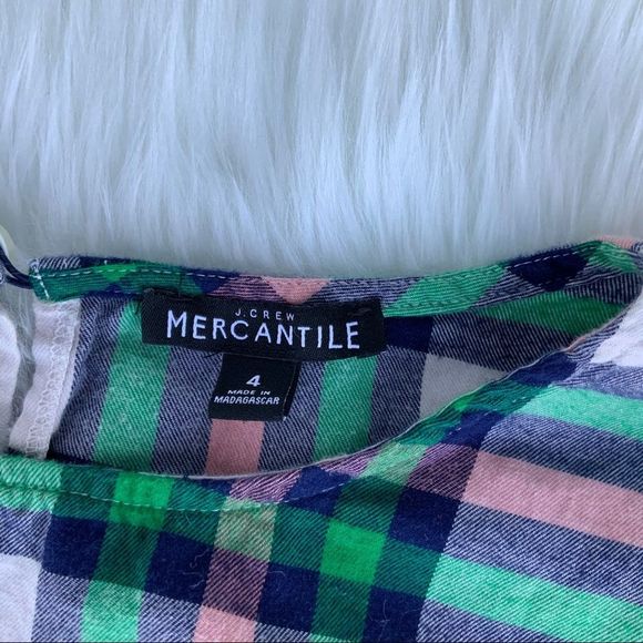 J.Crew mercantile plaid top preppy cute comfy pink green - Picture 4 of 4